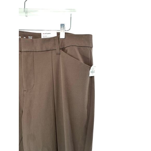 NWT Old Navy Plus Brown Career Work High Rise Split Hem Pixie Pants Size 20 - Picture 7 of 14